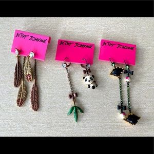 Vintage Betsey Johnson Earring Trio